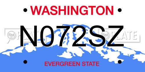 N072SZ Washington License Plate