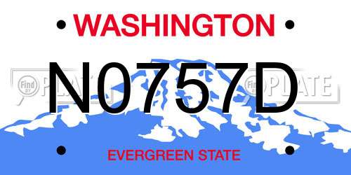 N0757D Washington License Plate