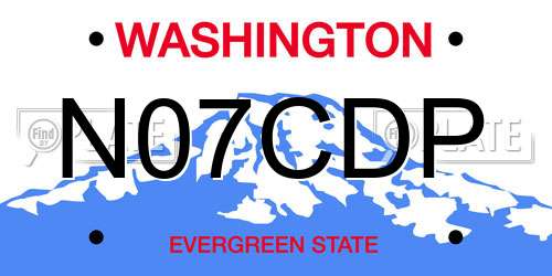 N07CDP Washington License Plate