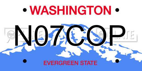 N07COP Washington License Plate