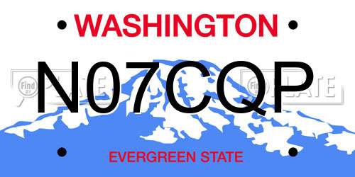 N07CQP Washington License Plate