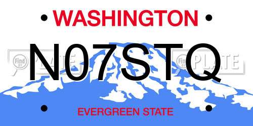 N07STQ Washington License Plate