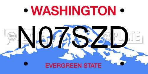 N07SZD Washington License Plate