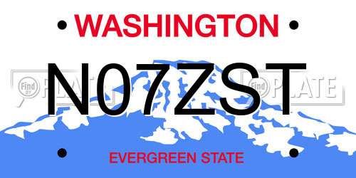 N07ZST Washington License Plate