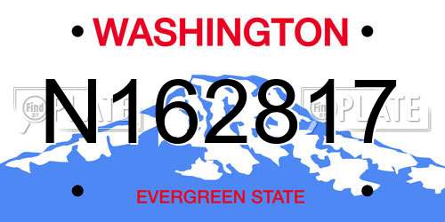 N162817 Washington License Plate