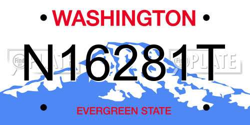 N16281T Washington License Plate