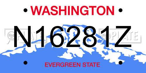 N16281Z Washington License Plate