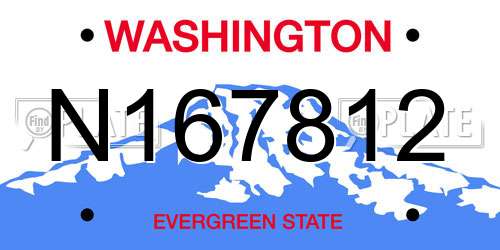 N167812 Washington License Plate