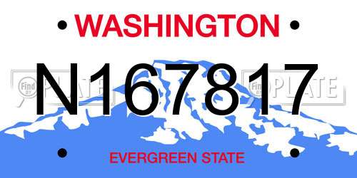 N167817 Washington License Plate