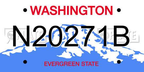 N20271B Washington License Plate