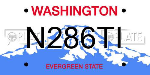 N286TI Washington License Plate