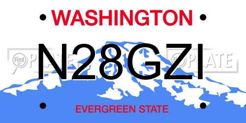 N28GZI Washington License Plate