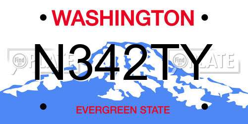 N342TY Washington License Plate