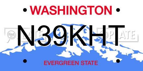 N39KHT Washington License Plate