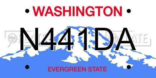 N441DA Washington License Plate