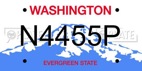 N4455P Washington License Plate