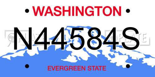 N44584S Washington License Plate
