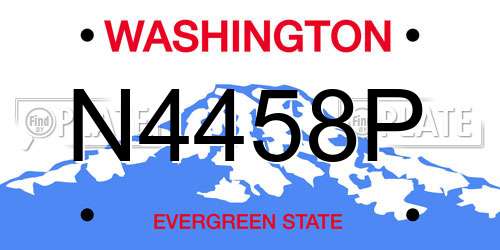N4458P Washington License Plate