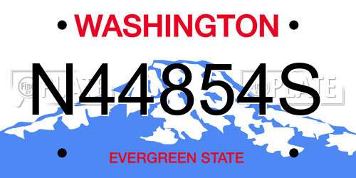 N44854S Washington License Plate