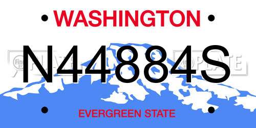 N44884S Washington License Plate