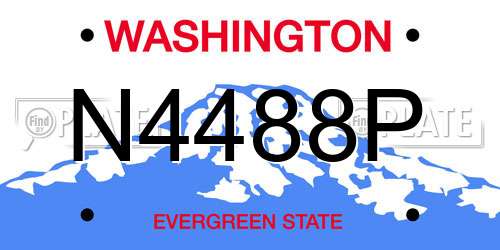 N4488P Washington License Plate