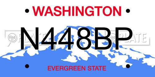 N448BP Washington License Plate