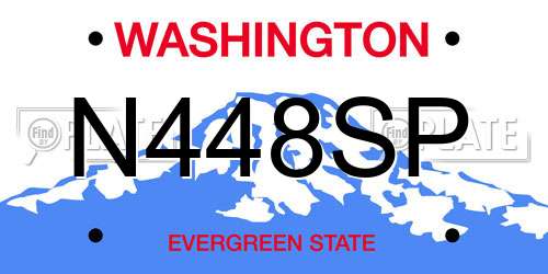 N448SP Washington License Plate