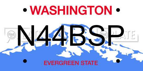 N44BSP Washington License Plate