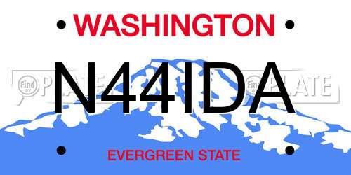 N44IDA Washington License Plate