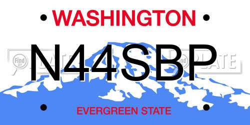 N44SBP Washington License Plate
