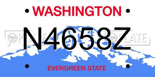 N4658Z Washington License Plate
