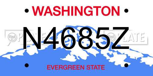 N4685Z Washington License Plate