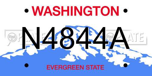 N4844A Washington License Plate