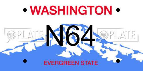N64 Washington License Plate