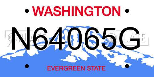 N64065G Washington License Plate