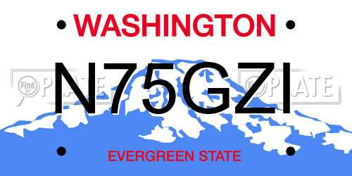 N75GZI Washington License Plate