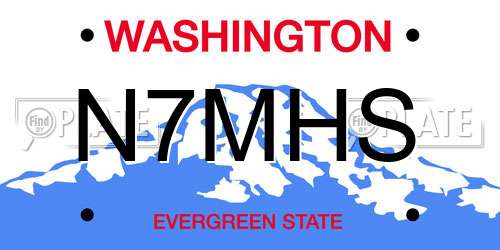 N7MHS Washington License Plate