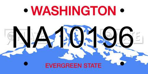 NA10196 Washington License Plate