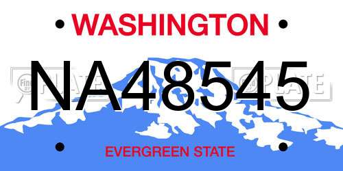 NA48545 Washington License Plate