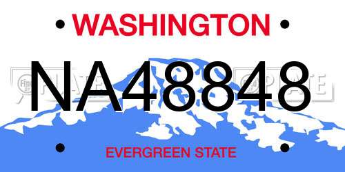 NA48848 Washington License Plate