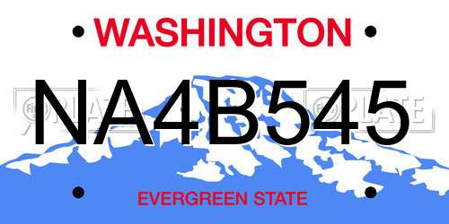 NA4B545 Washington License Plate