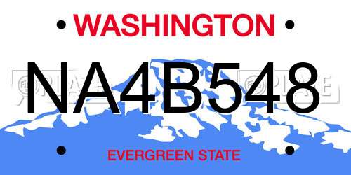 NA4B548 Washington License Plate