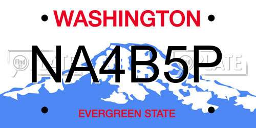 NA4B5P Washington License Plate