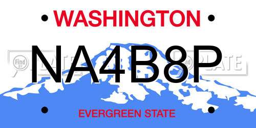 NA4B8P Washington License Plate