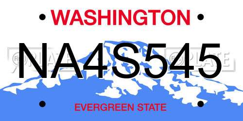 NA4S545 Washington License Plate