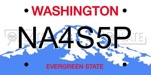 NA4S5P Washington License Plate
