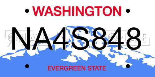 NA4S848 Washington License Plate