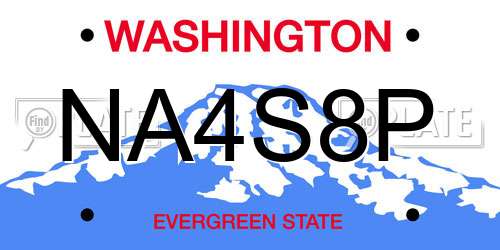 NA4S8P Washington License Plate