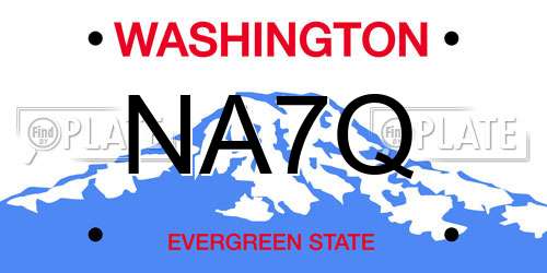 NA7Q Washington License Plate