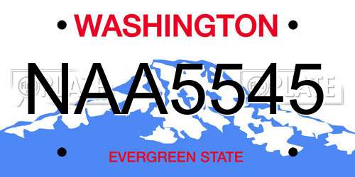NAA5545 Washington License Plate